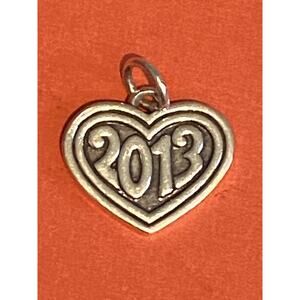 James Avery Retired Sterling Silver 2013 Year In Heart Charm